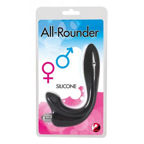 Чёрный вибростимулятор унисекс All-Rounder