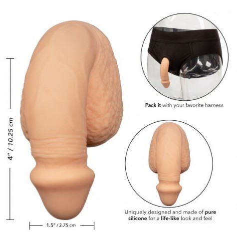 Телесный фаллоимитатор для ношения Packer Gear 4" Silicone Packing Penis