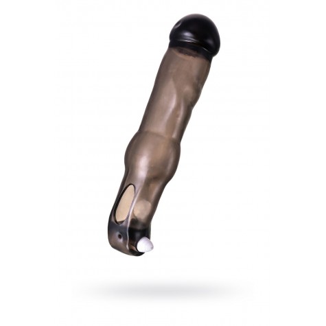 Закрытая фаллическая насадка на пенис с кольцом для фиксации вибропулей